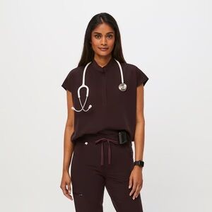 Figs Espresso Rafaela Oversized Scrub Top (Medium)